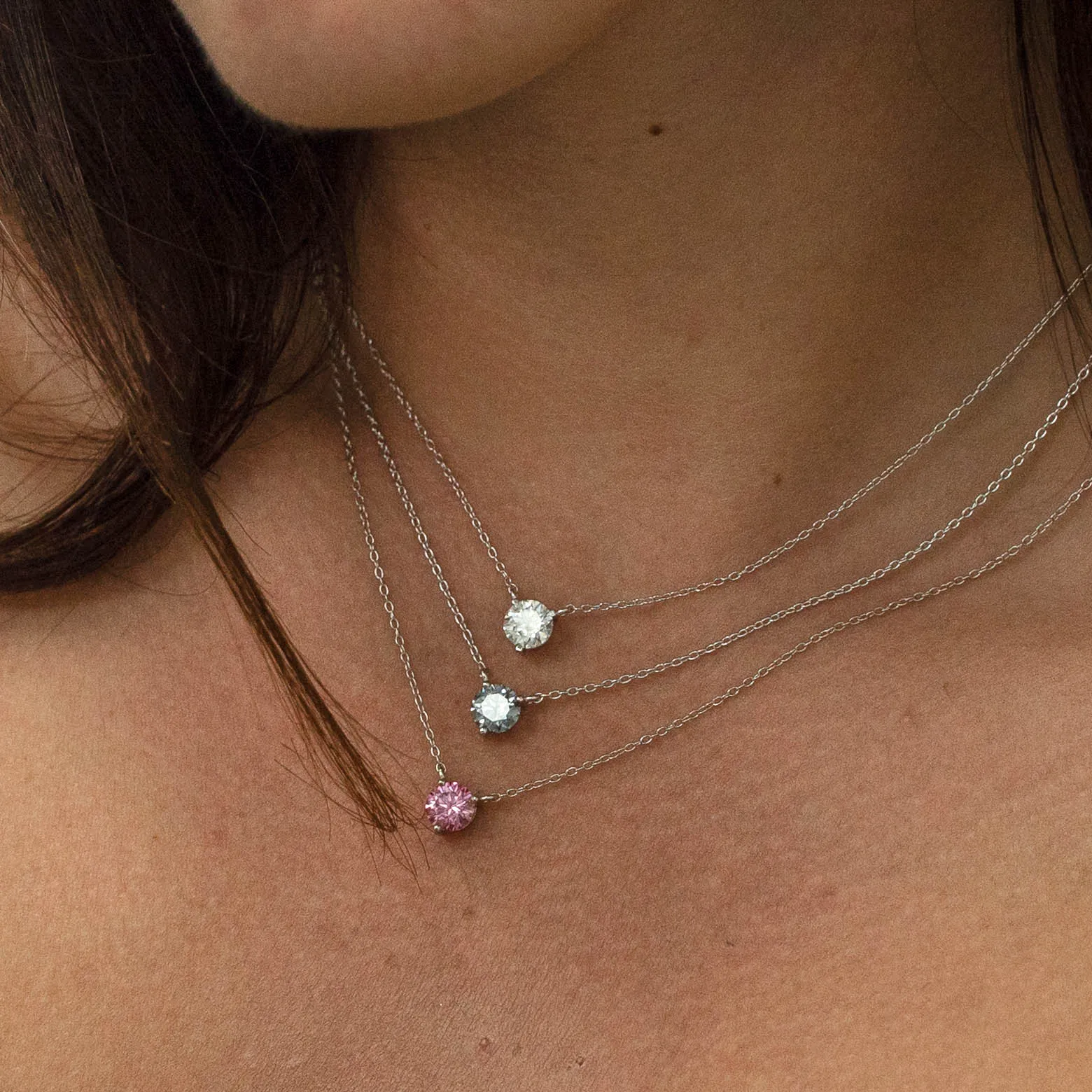 1.00 d.e.w cts 6.50mm Round Colleen Moissanite Necklace
