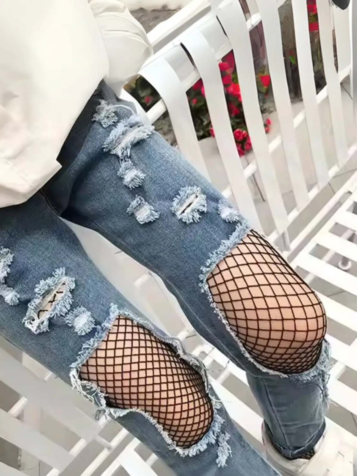 Always In Character Black Large Fishnet Tights