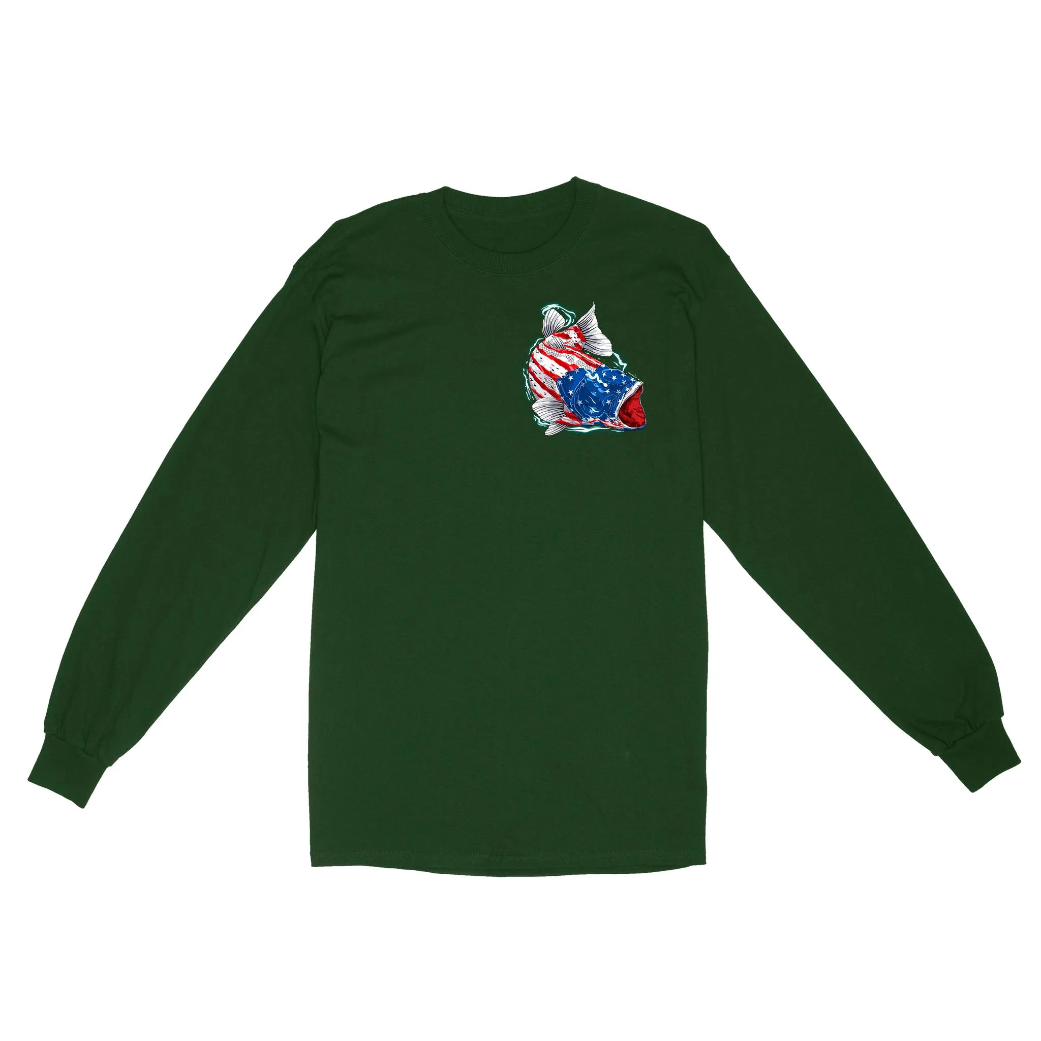 American flag angry bass fishing shirts gift for fisherman