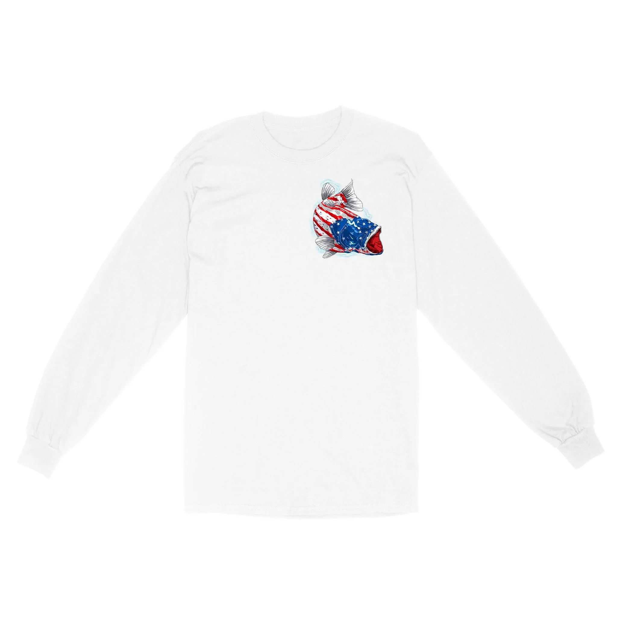 American flag angry bass fishing shirts gift for fisherman