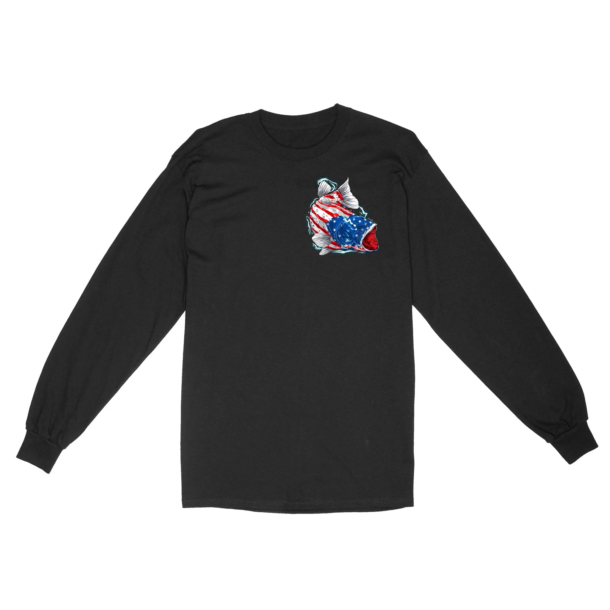 American flag angry bass fishing shirts gift for fisherman