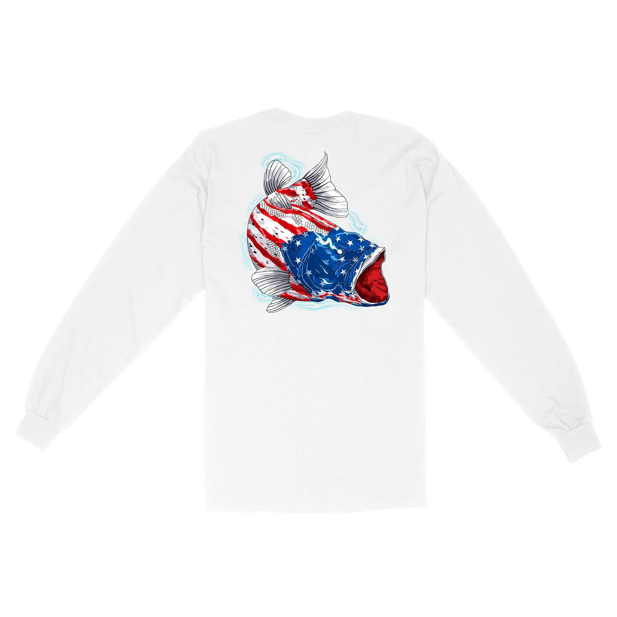 American flag angry bass fishing shirts gift for fisherman