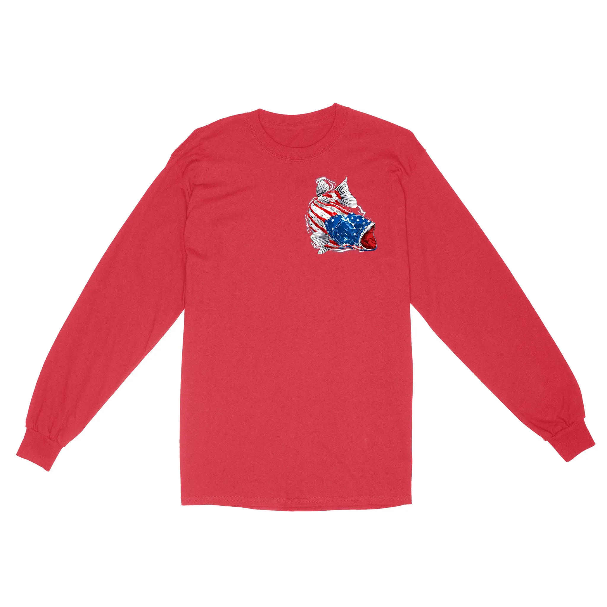 American flag angry bass fishing shirts gift for fisherman
