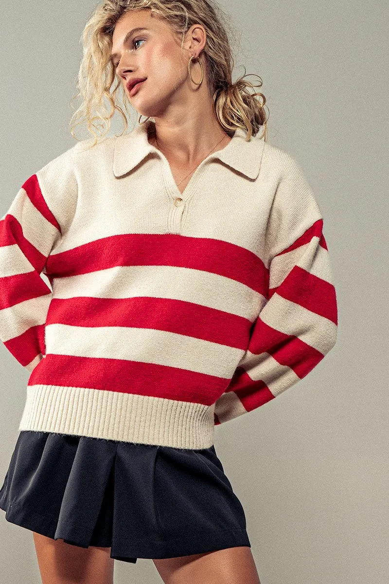 Anastasia Polo Attire Pullover - Red