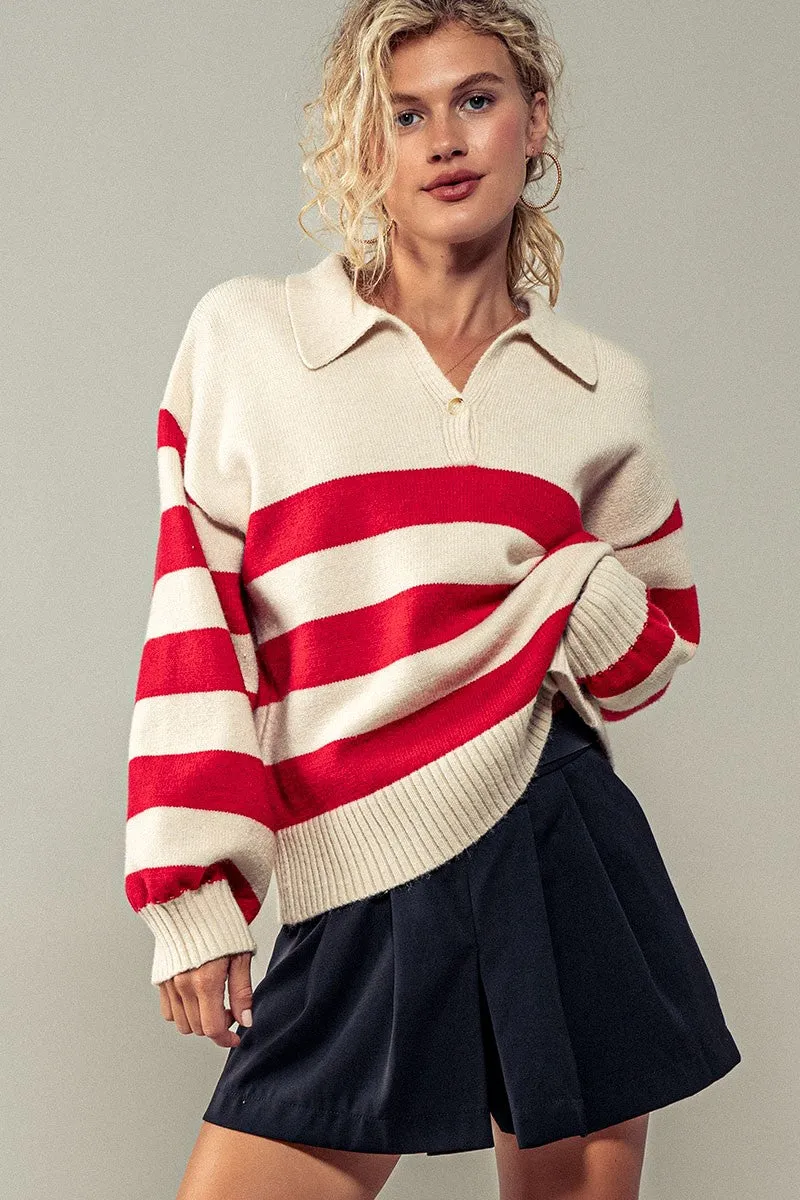 Anastasia Polo Attire Pullover - Red