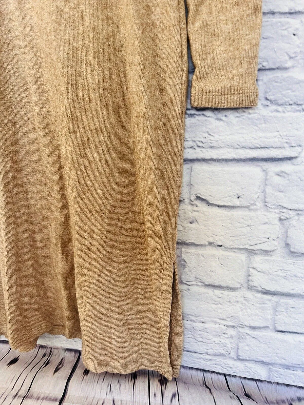 ANN TAYLOR NWT Long Turtleneck Sweater Dress Sz PS Tan Soft Cozy Knit