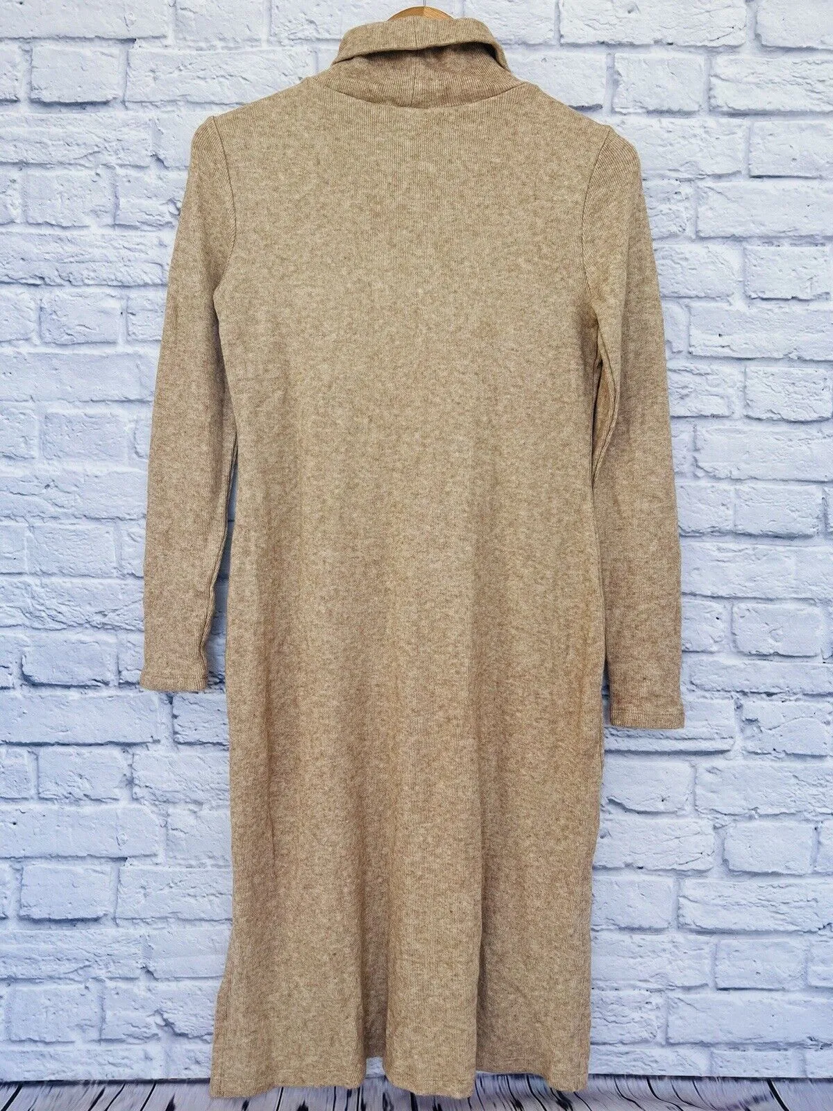ANN TAYLOR NWT Long Turtleneck Sweater Dress Sz PS Tan Soft Cozy Knit
