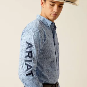 Ariat Mens Pro Team Vaughn Fitted LS Shirt Blue