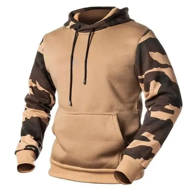 Autumn Men's Military Camouflage Fleece Hoodies Army Tactical  Male Winter Camo Hip Hop Pullover Hoody Sweatshirt Men's Pullover Hoodie Blend Fleece Long Sleeve Contrast Color Military Sweatshirt
