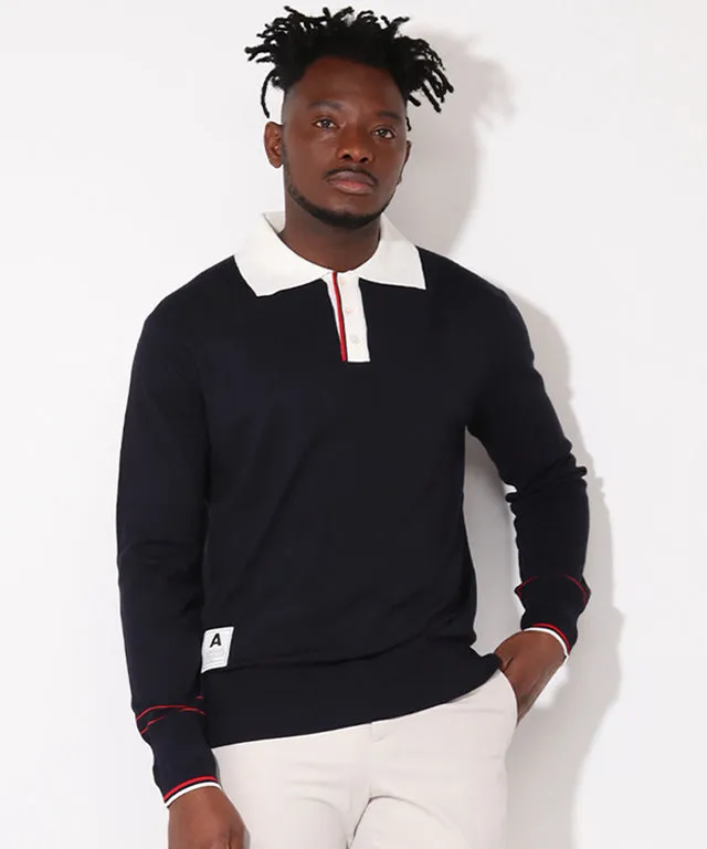 AVEN Men's Preppy Polo Knit - Navy
