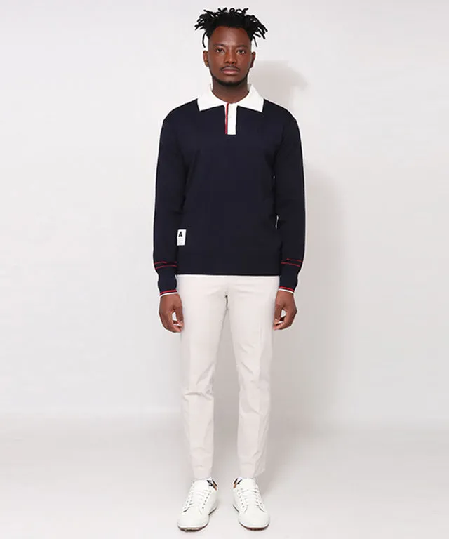 AVEN Men's Preppy Polo Knit - Navy