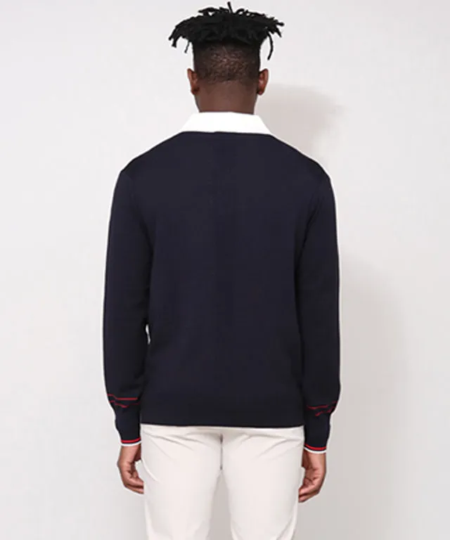 AVEN Men's Preppy Polo Knit - Navy