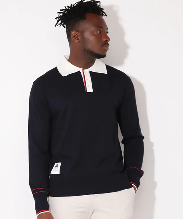 AVEN Men's Preppy Polo Knit - Navy