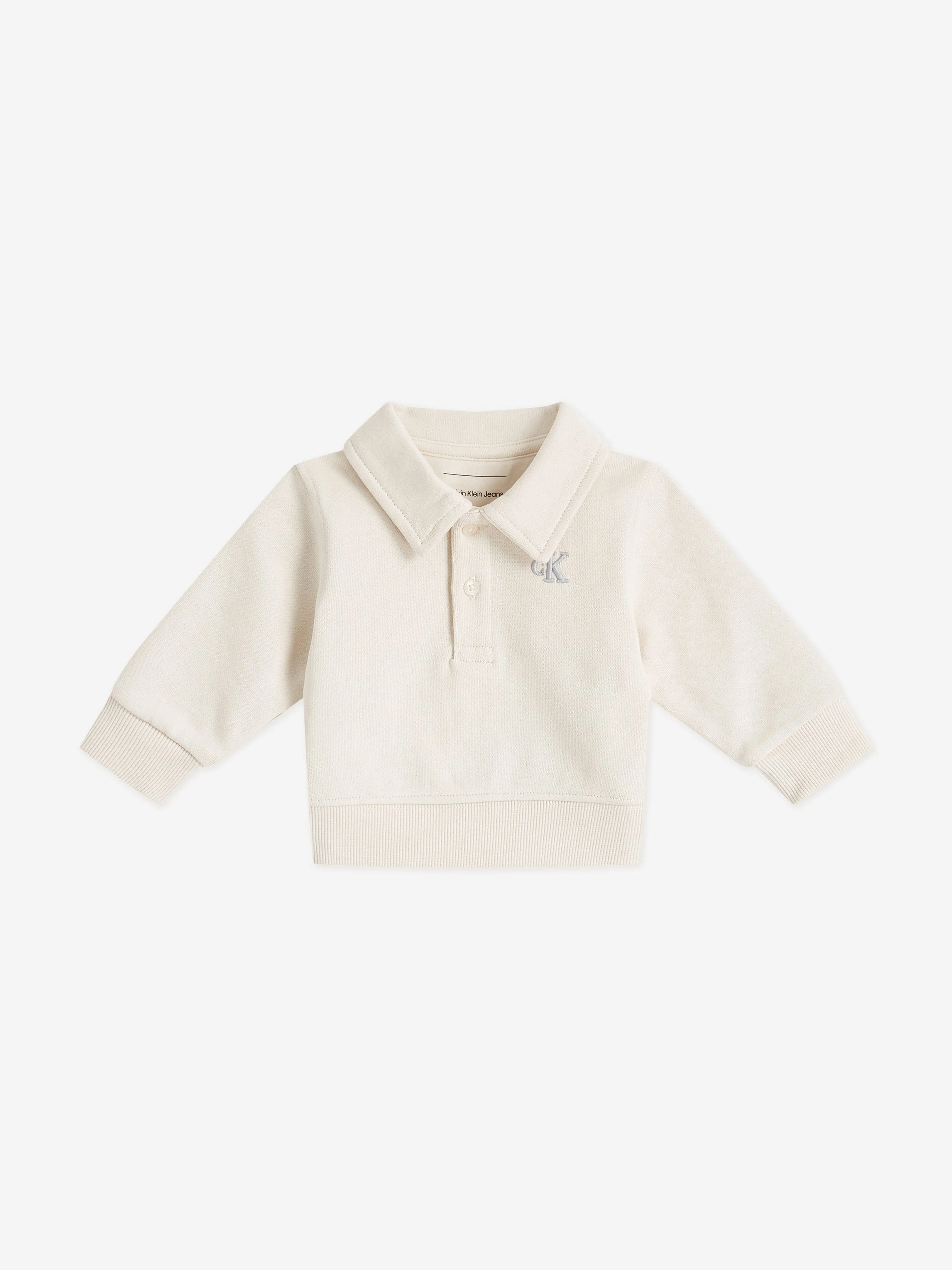 Baby Long Sleeve Polo Shirt in Beige
