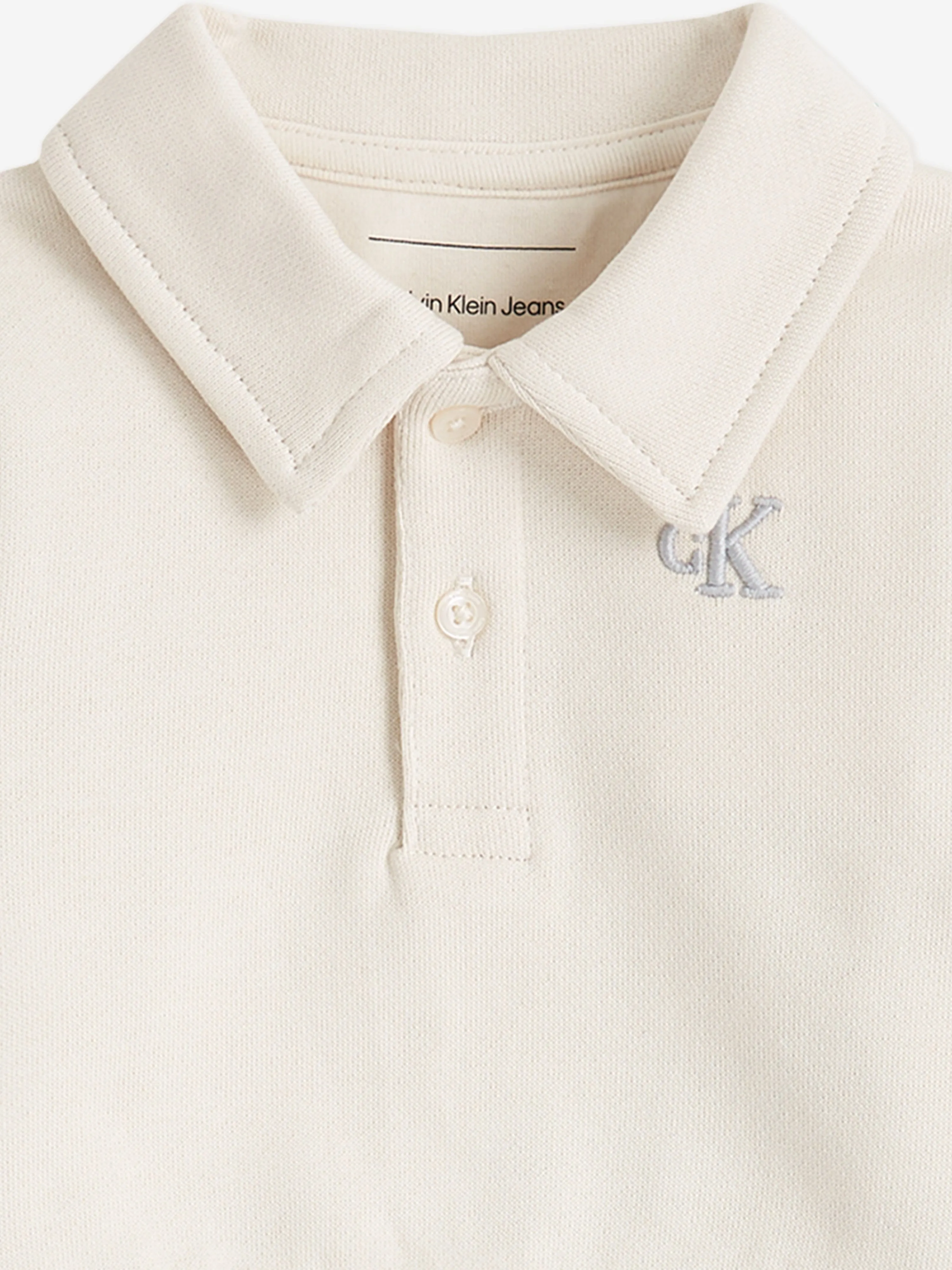 Baby Long Sleeve Polo Shirt in Beige