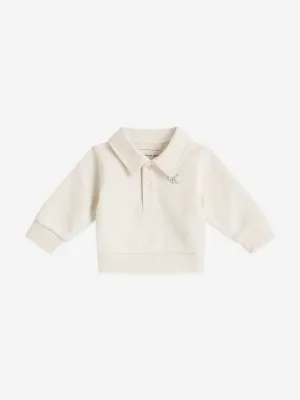 Baby Long Sleeve Polo Shirt in Beige