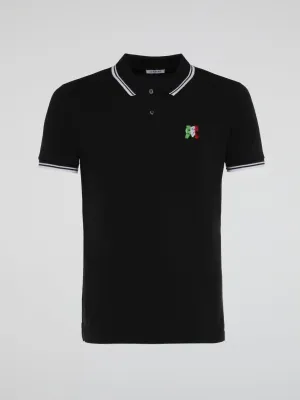 Black Contrast Trim Polo Shirt