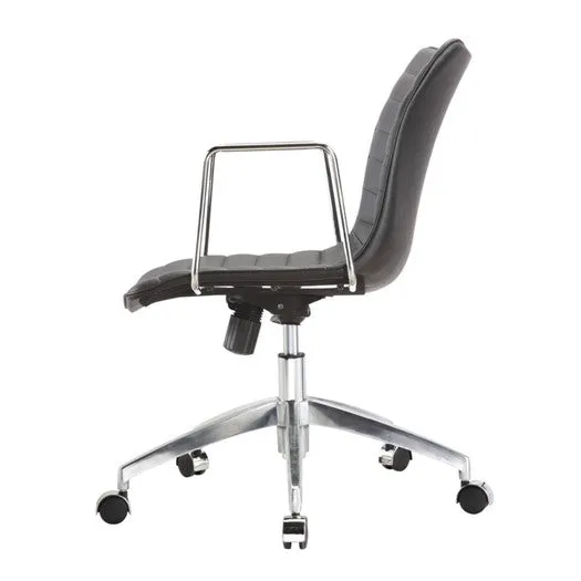 Black Mid-Back Modern Mid-Century Style Comfortable Office Chair