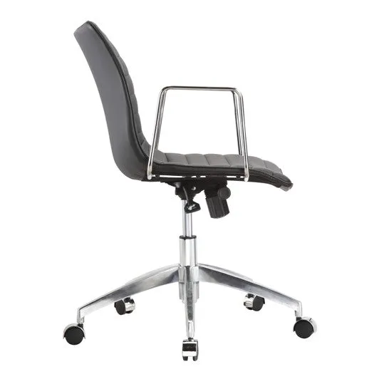 Black Mid-Back Modern Mid-Century Style Comfortable Office Chair