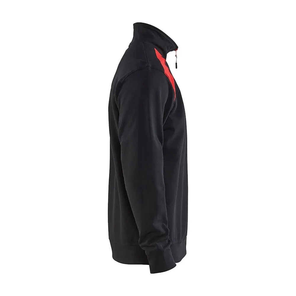 Blaklader Half-Zip 2-Tone Sweatshirt 3353 - Black/Red