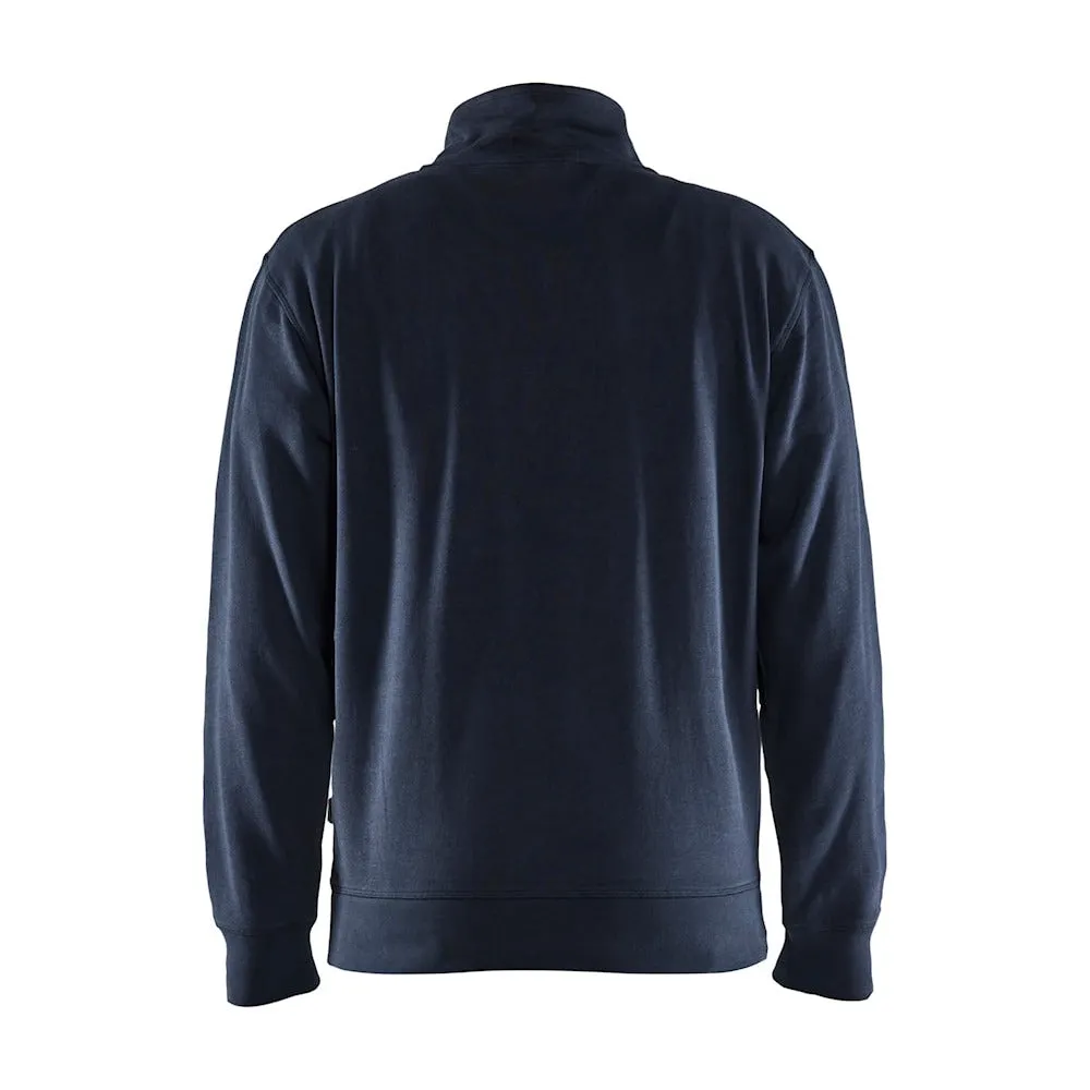 Blaklader Half-Zip 2-Tone Sweatshirt 3353 - Dark Navy Blue/Hi-Vis Yellow