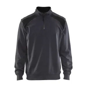 Blaklader Half-Zip 2-Tone Sweatshirt 3353 - Mid Grey/Black