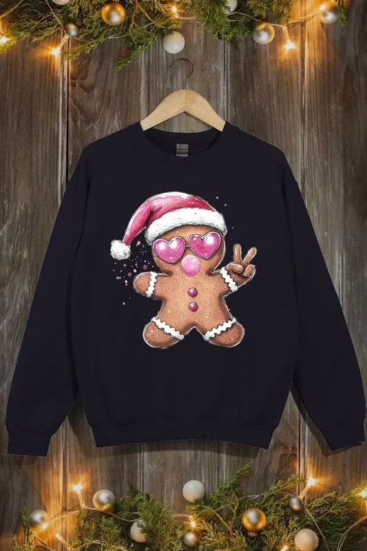 Blowing Bubble Gingerbread  Graphic Sweatshirts