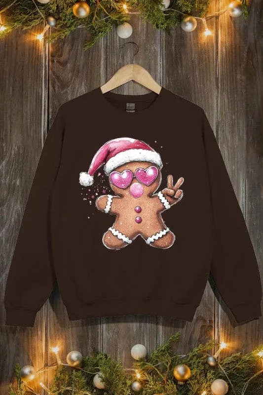 Blowing Bubble Gingerbread  Graphic Sweatshirts