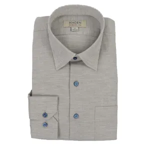 Brushed Twill Sport Shirt in Light Grey
