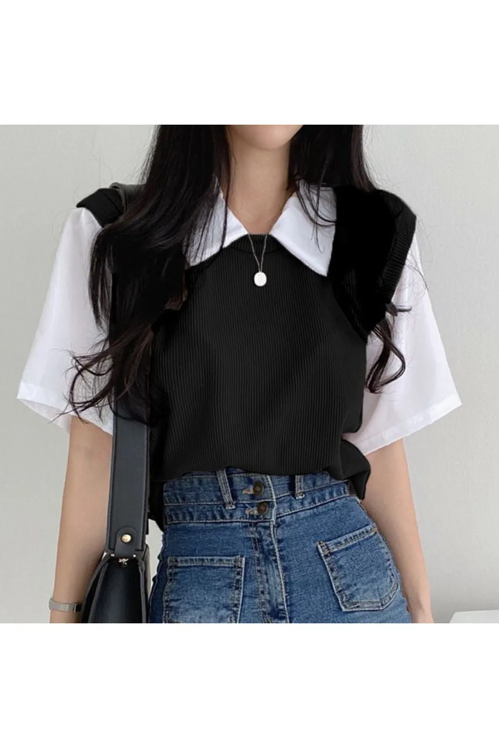 Casual Polo Two Piece T-shirt