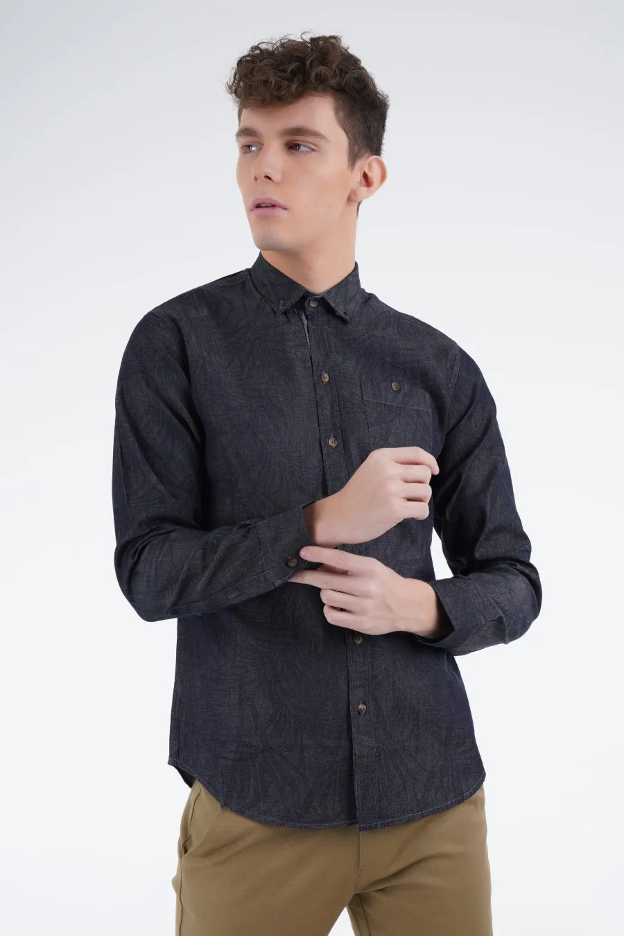 Charcoal Palm Shirt