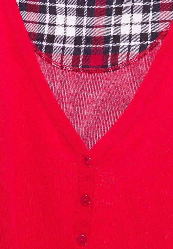 Checkered Elbow Patch Cardigan