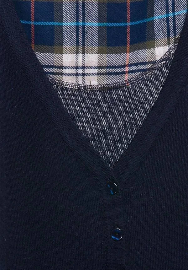 Checkered Elbow Patch Cardigan