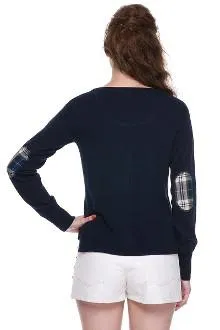 Checkered Elbow Patch Cardigan
