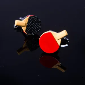 Colorful Mens Stainless Steel Table Tennis Cufflinks for Shirt with Box - Hand Crafted Perfect Gift