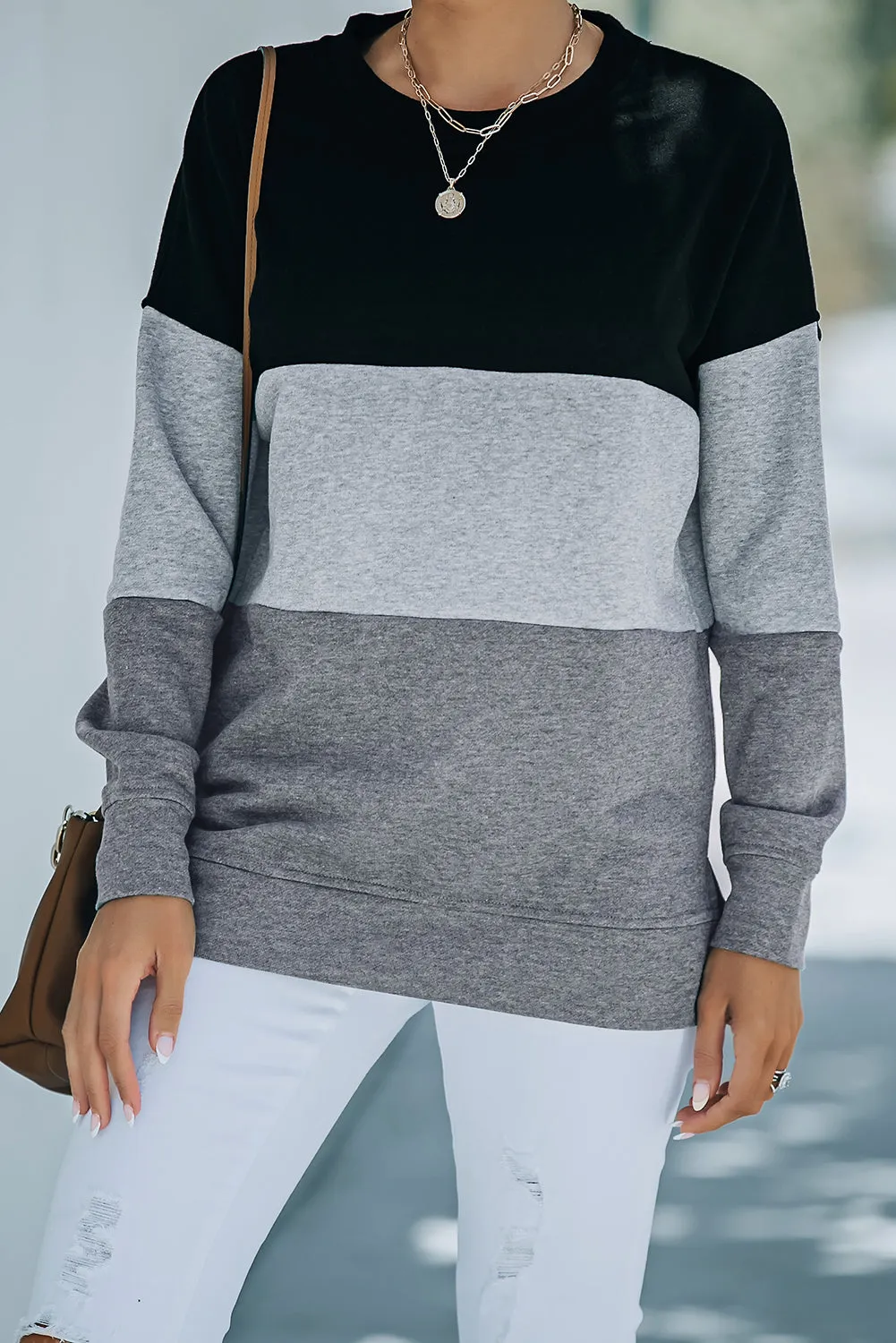 Contrast Stitching Sweatshirt