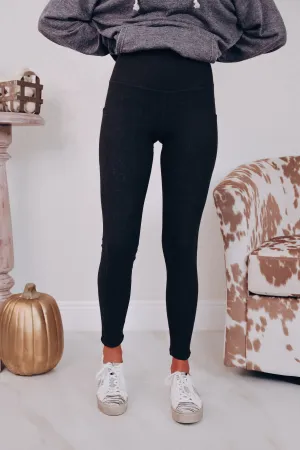 Core Pocketed Leggings - Black