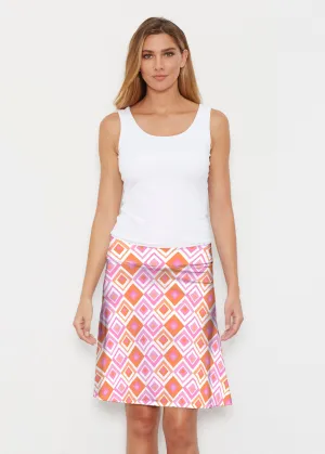 Cubed Pink (7809) ~ Silky Brenda Skirt 21 inch