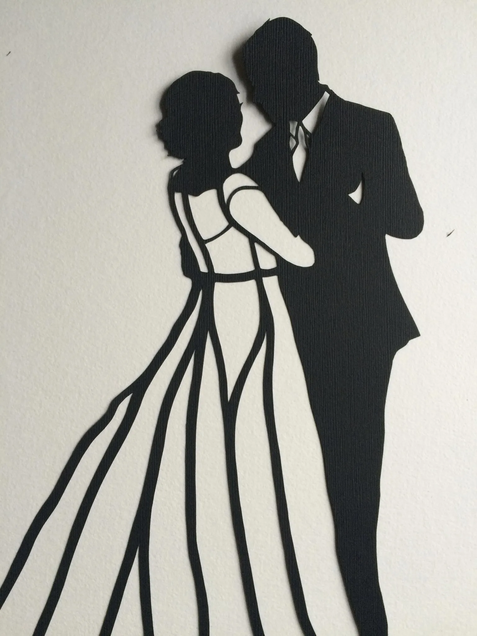 Custom Hand Cut Wedding Silhouette Art