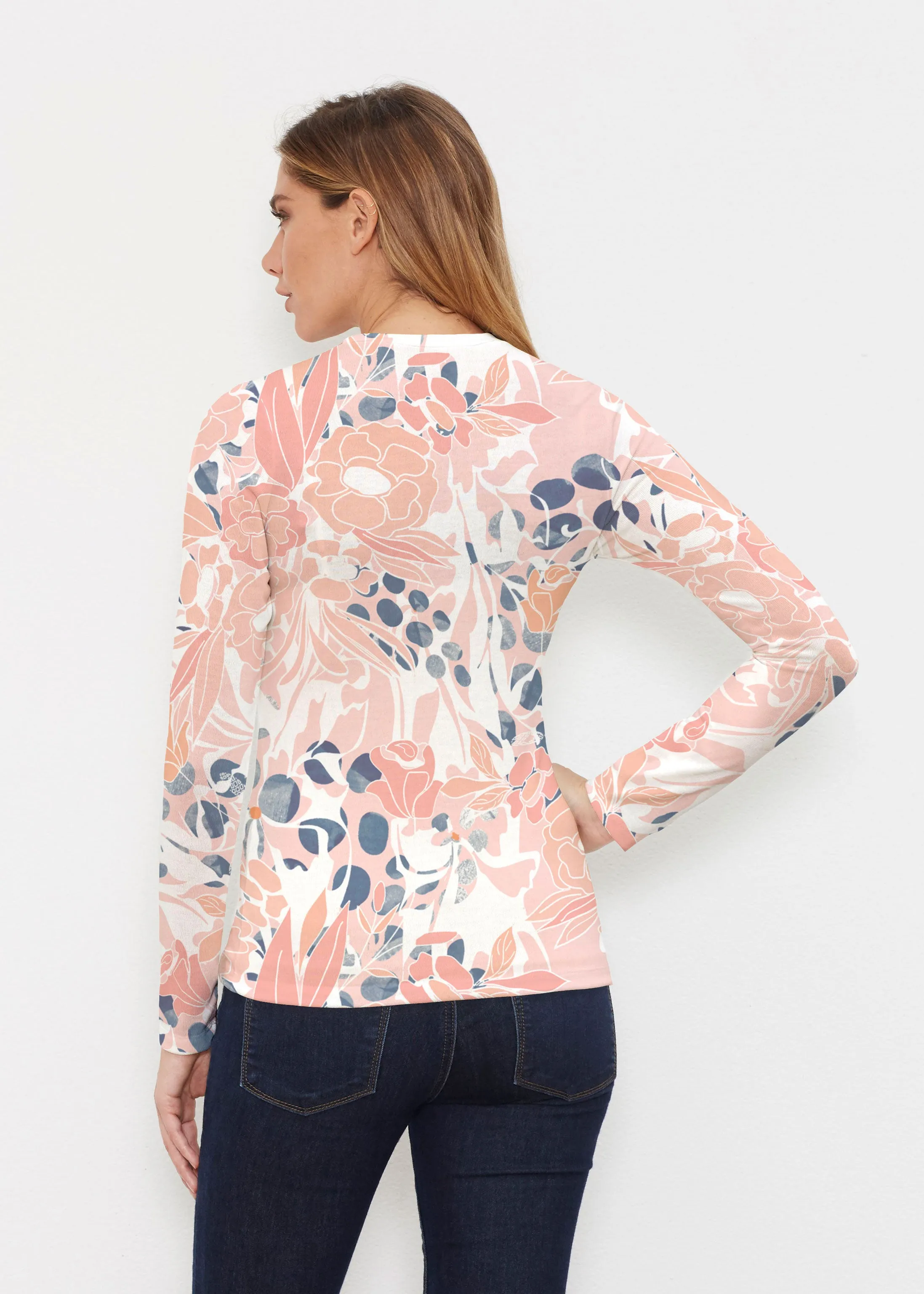 Daydream Florals (7805) ~ Butterknit Long Sleeve V-Neck Top