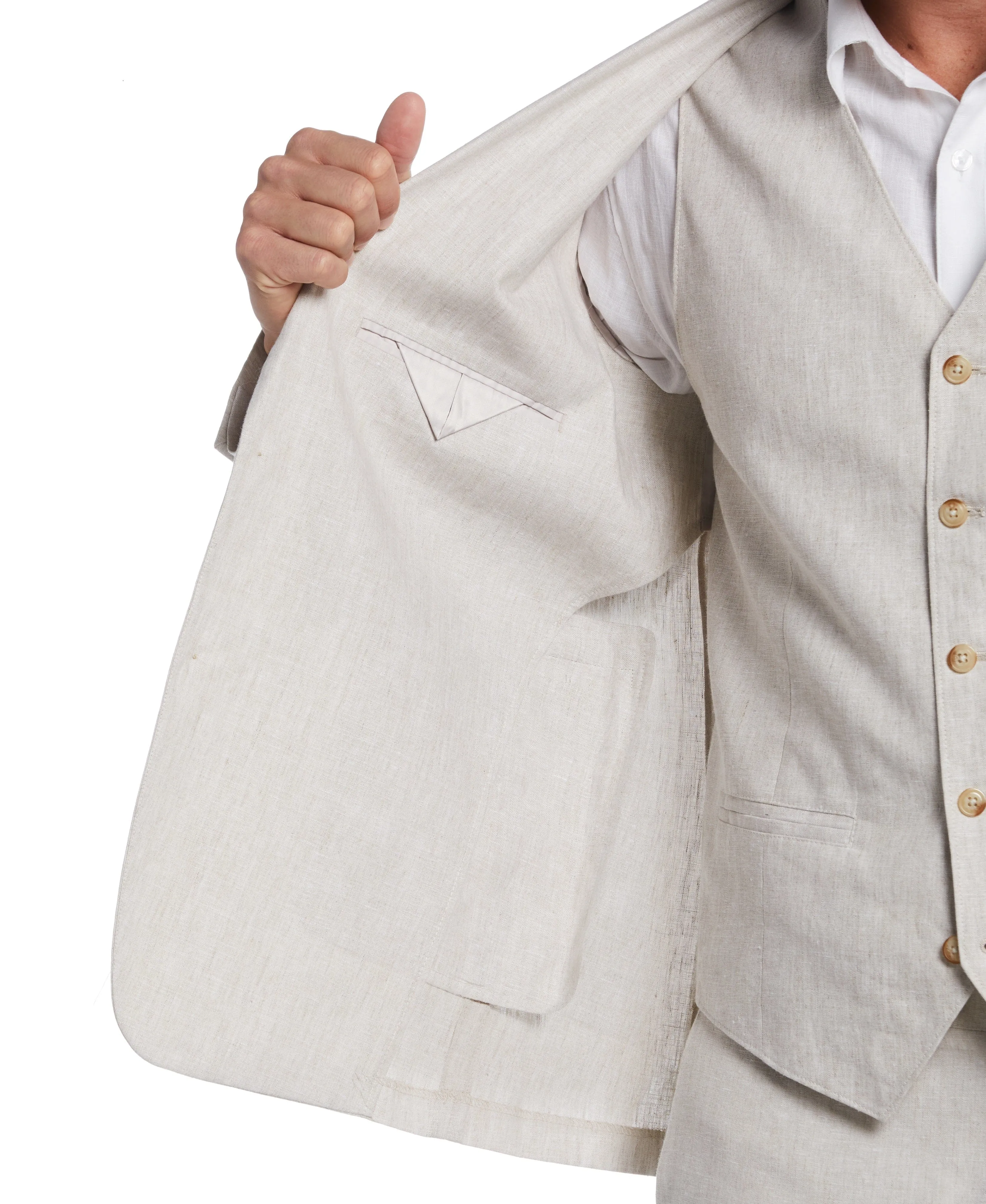 Delave Natural Linen Suit