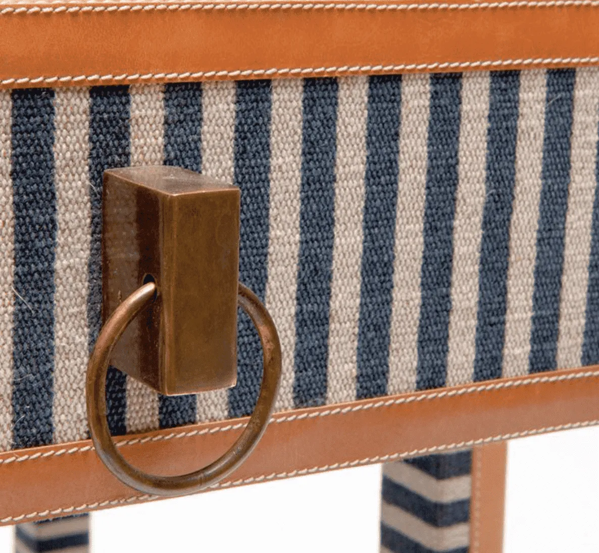 Denby Striped Canvas Night Table - Two Sizes