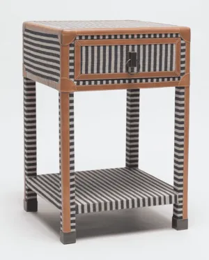 Denby Striped Canvas Night Table - Two Sizes