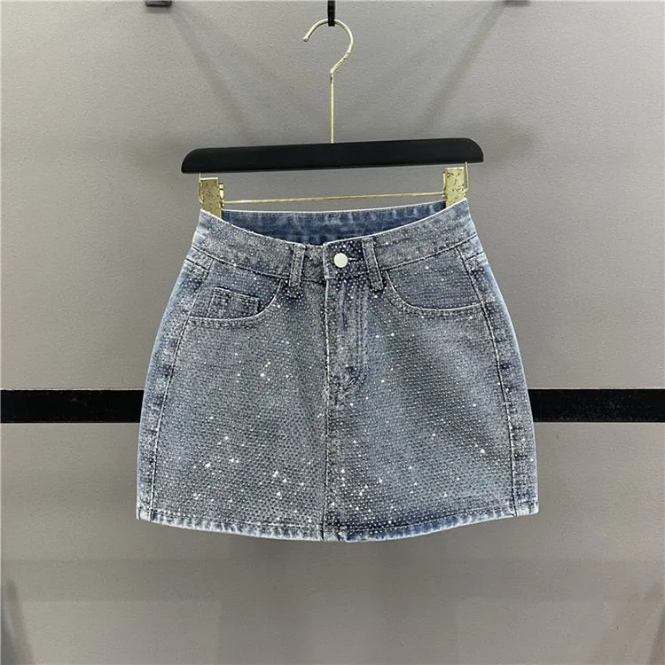 Diamond Jean Mini Skirt