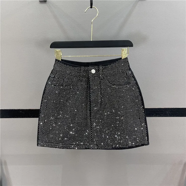 Diamond Jean Mini Skirt