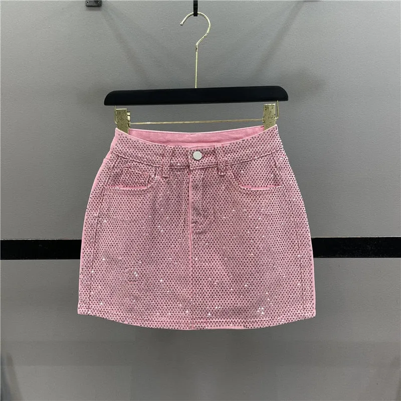 Diamond Jean Mini Skirt