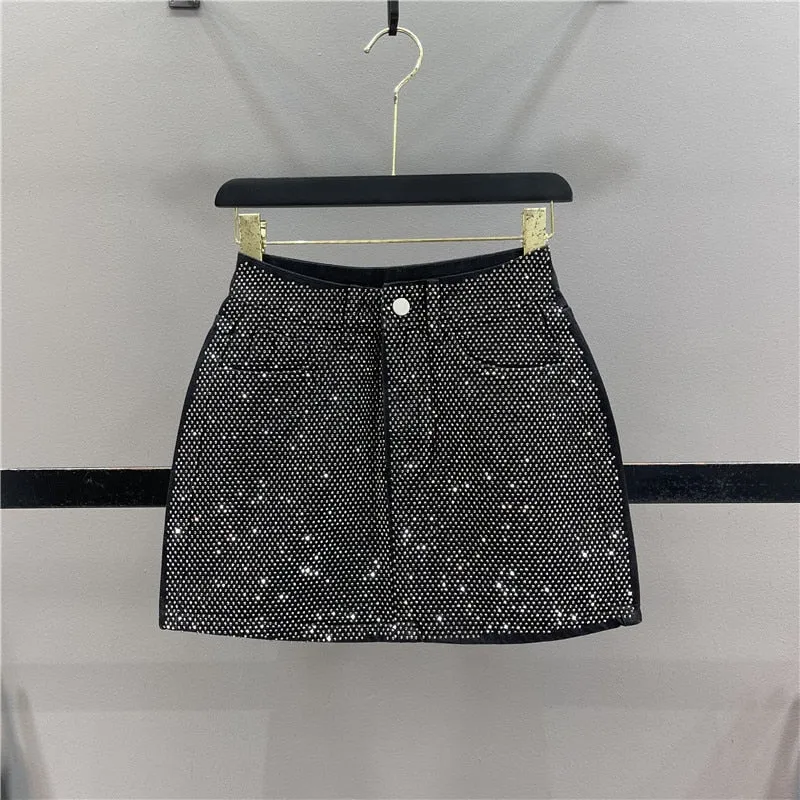 Diamond Jean Mini Skirt