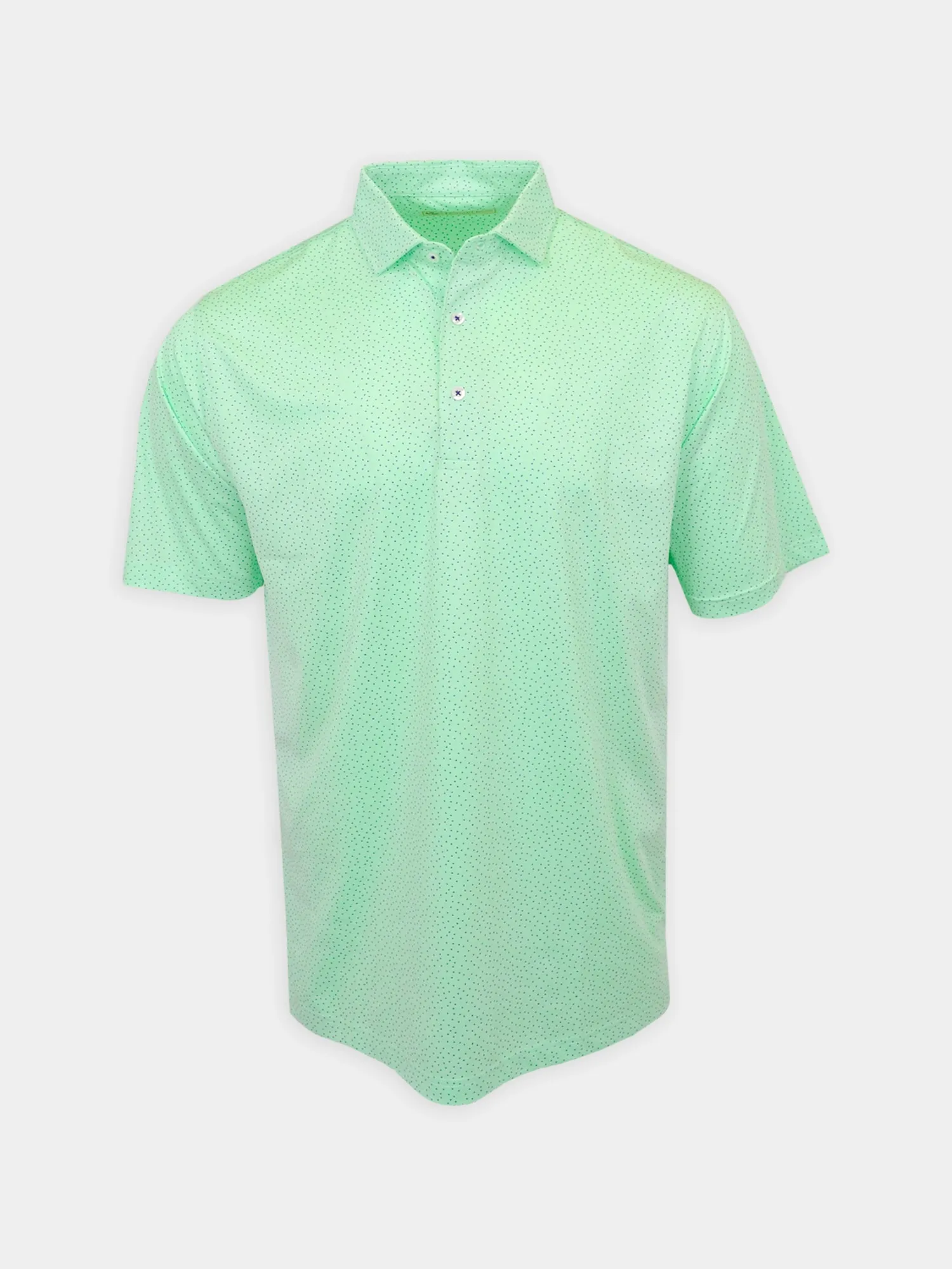 Donald Ross Mens Classic Fit Watermelon Seeds Print Polo - CUCUMBER/NAVY