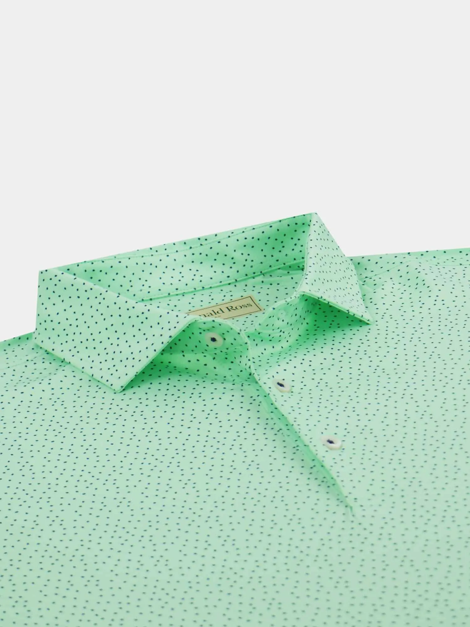 Donald Ross Mens Classic Fit Watermelon Seeds Print Polo - CUCUMBER/NAVY