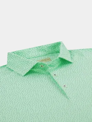 Donald Ross Mens Classic Fit Watermelon Seeds Print Polo - CUCUMBER/NAVY
